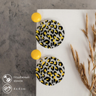 Серьги пластик «Танзания» круги гепард, цвет чёрно-жёлтый, d=4 - фото 9394124