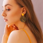 Серьги пластик «Танзания» круги гепард, цвет чёрно-жёлтый, d=4 - Фото 2