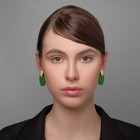 Серьги ассорти «Танзания» перламутровые овалы, цвет зелёный в золоте - фото 63044756