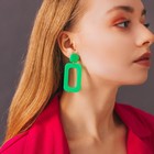 Серьги пластик «Вивьен» прямоугольник, цвет салатовый - Фото 3