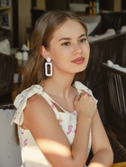Серьги пластик «Вивьен», прямоугольник, белые - Фото 2