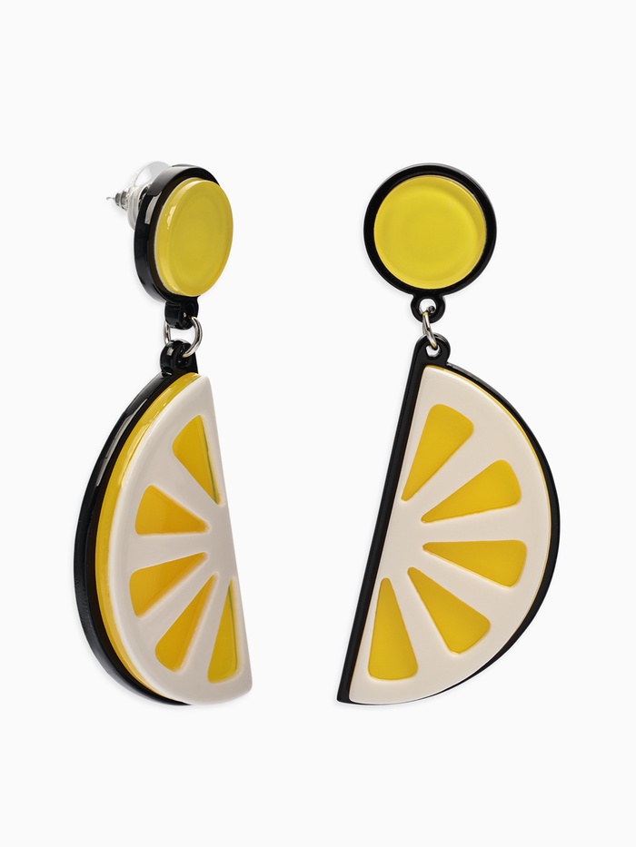 Серьги пластик «Вивьен» лимоны, цвет жёлто-белый - Фото 1