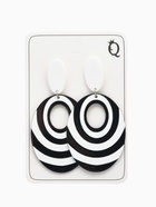 Серьги пластик "Вивьен" спираль-овал, цвет чёрно-белый - фото 809213908