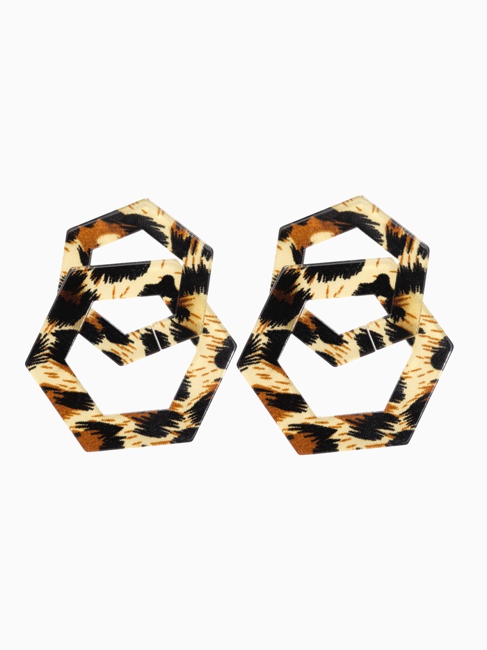 Серьги пластик «Танзания», бесконечность леопард, цветные