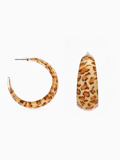 Серьги кольца акриловые QF «Леопард», d=5.5 см