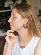 Серьги кольца QF «Тёмный леопард» d=4.5 см - Фото 7