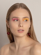 Серьги пластик «Ягодка» черешня, цвет бордовый в золоте - Фото 5