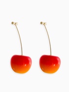 Серьги пластик «Ягодка» вишня, красные в золоте - Фото 2