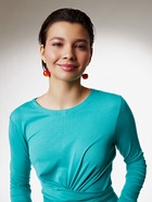 Серьги пластик «Ягодка» вишня, красные в золоте - Фото 3