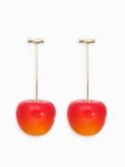 Серьги пластик «Ягодка» вишня, красные в золоте - Фото 4