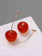 Серьги пластик «Ягодка» вишня, цвет красный в золоте - Фото 7