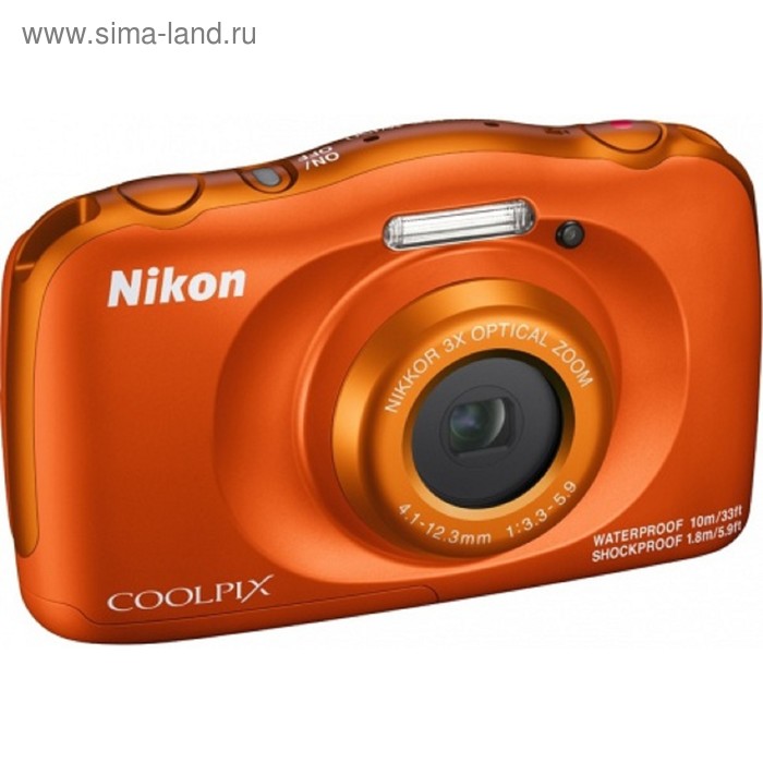 Фотоаппарат Nikon CoolPix W150, 13.2мп, 1080p, 21Мб, SDXC, CMOS, HDMI, WiFi, оранжевый - Фото 1
