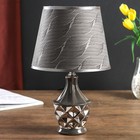 Лампа настольная керамика "Вильнюс" серая с серебром Е14 40Вт 33х20х20 см RISALUX - фото 4221367