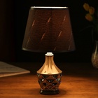 Лампа настольная керамика "Вильнюс" серая с серебром Е14 40Вт 33х20х20 см RISALUX - фото 23930416