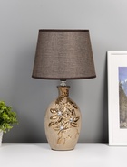Лампа настольная керамика "Цветы-лиана" бронза, стразы Е14 40 Вт 38×20×20 см - Фото 1