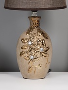 Лампа настольная керамика "Цветы-лиана" бронза, стразы Е14 40 Вт 38×20×20 см - Фото 4