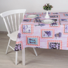 Клеёнка на стол на тканевой основе «Лаванда», ширина 137 см, рулон 20 метров, цвет розовый - Фото 1