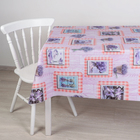 Клеёнка на стол на тканевой основе «Лаванда», ширина 137 см, рулон 20 метров, цвет розовый - Фото 2