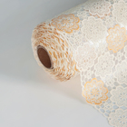 Клеёнка на стол ажурная Lace «Цветочное полотно», ширина 137 см, рулон 20 метров, цвет бело-бежевый - Фото 3