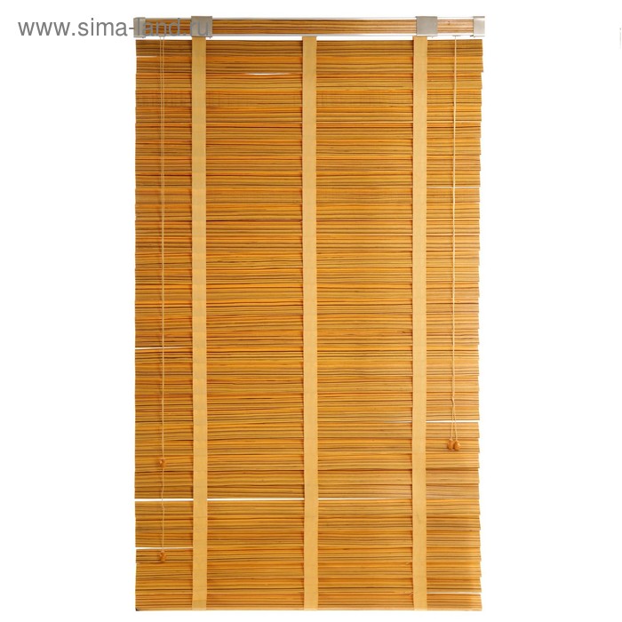 Деревянные жалюзи, размер 80х160 см, цвет зебрано жёлтое - Фото 1