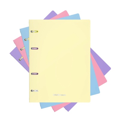 Тетрадь на кольцах А5, 80 листов в клетку ErichKrause «Pastel», пластиковая обложка, блок офсет, белизна 100%, МИКС