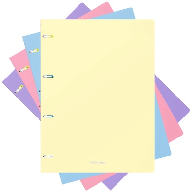 Тетрадь на кольцах А4 80 листов в клетку ErichKrause Pastel, пластиковая обложка, блок офсет 100% белизна, МИКС