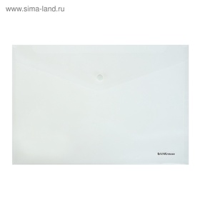 Папка-конверт на кнопке А4, 120 мкм, ErichKrause Fizzy Clear, прозрачная (комплект 12 шт)