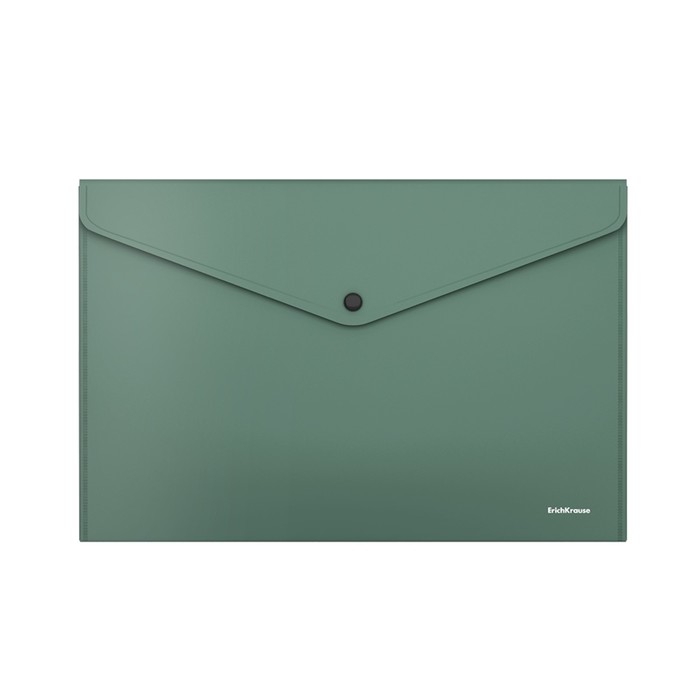 Папка-конверт на кнопке А4, 140 мкм, ErichKrause Fizzy Classic, непрозрачная, зелёная