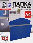 Папка А4, 4 отделения, 400 мкм, ErichKrause Matt Classic, на кнопке, тиснение «песок», МИКС - Фото 1