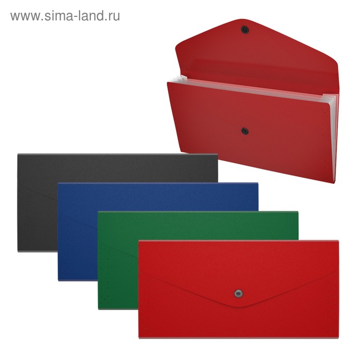 Папка 260×138 мм (Travel), 4 отделения, 400 мкм, ErichKrause Matt Classic, на кнопке, тиснение «песок», микс - Фото 1