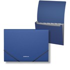 Папка-картотека, А4, 6 отделений, 600 мкм, ErichKrause "Matt Classic", на резинке, тиснение "песок", синяя - фото 319865945