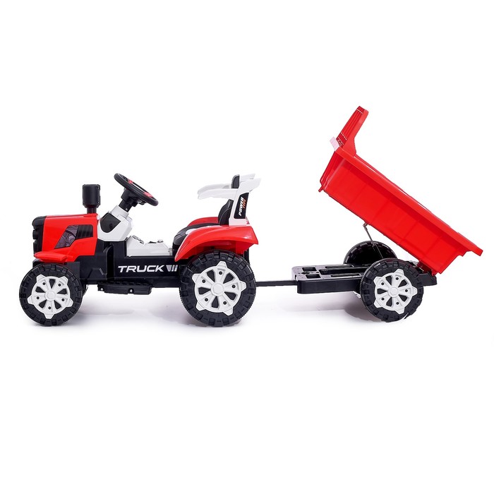 Электромобиль «Трактор», с прицепом, 2 мотора, цвет красный - фото 1907077068
