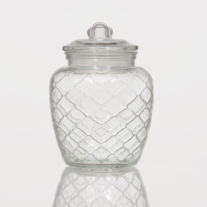 Банка стеклянная для сыпучих продуктов «Алла», 2 л, 16,5×20 см - Фото 1