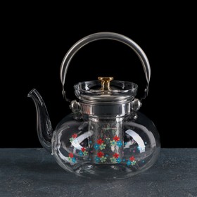 Чайник стеклянный заварочный «Весна», 1,4 л, 20,5x17x14,5 см, металлическое сито