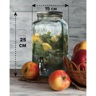 Диспенсер для напитков стеклянный «Йоркшир», 4 л, 25×15 см, рисунок и кран МИКС - Фото 3