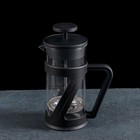 Чайник заварочный френч - пресс «Зет», 350 мл, стекло, цвет чёрный - фото 4298924