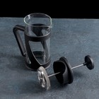 Чайник заварочный френч - пресс «Зет», 350 мл, стекло, цвет чёрный - фото 4298925