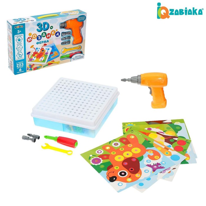 УЦЕНКА 3D-мозаика с шуруповёртом «Ферма», в чемоданчике - Фото 1