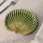 Блюдо керамическое сервировочное «Дендрарий», 15,5×15×2 см, цвет зелёный - Фото 2