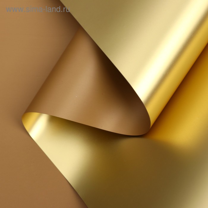 Пленка для цветов «Пленка с золотом», цвет бежевый, 58 см × 5 м - Фото 1