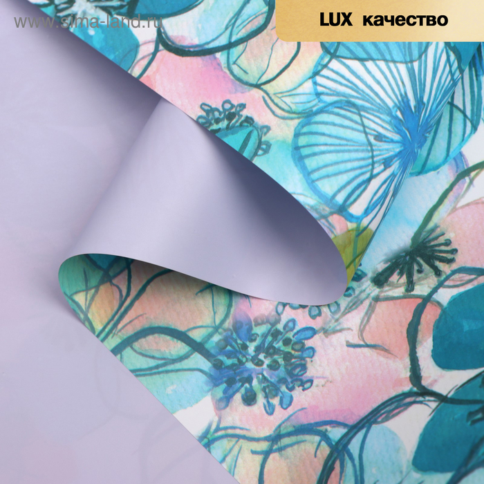 Пленка для цветов "Цветы", светло-фиолетовый 58 см х 5 м - Фото 1