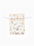 Мешочек подарочный «Звёздочки», 6.5×9 см, белый с золотом - Фото 4