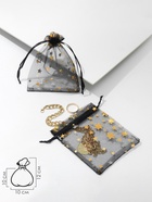 Мешочек подарочный «Звёздный дождь», 10×12, цвет чёрный с золотом 4621394