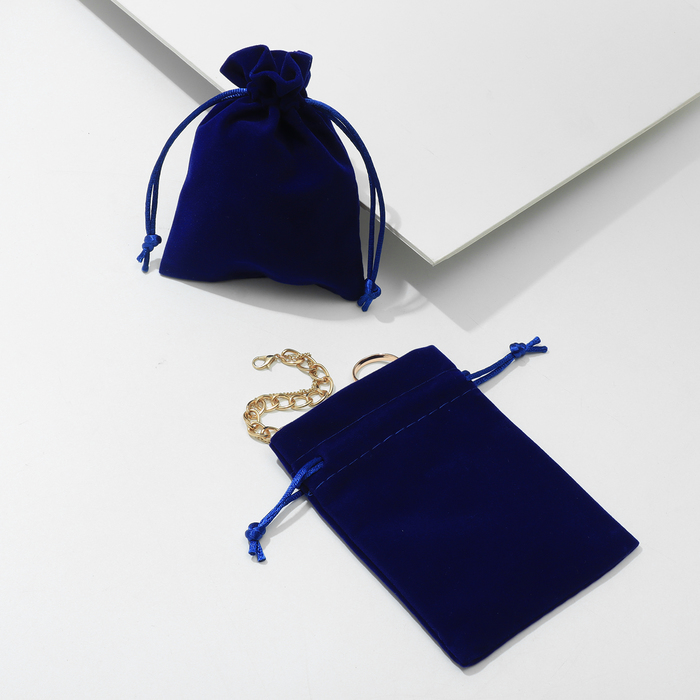 Мешочек бархатный «Классика», 9×12, цвет синий - Фото 1