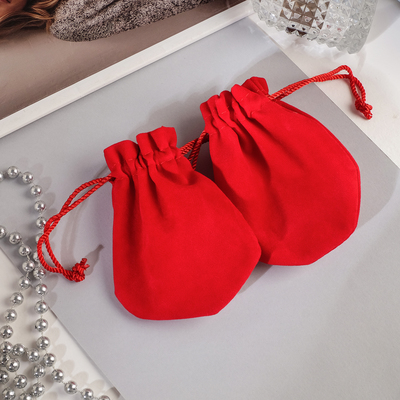 Мешочек бархатный «Классика» круглая, 9×11, красный