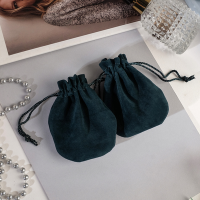 Мешочек бархатный «Классика» круглая, 9×11, цвет изумрудный