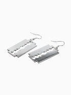 Серьги металл «Бритва», цвет серебро - фото 59759455