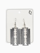 Серьги металл «Бритва», цвет серебро - фото 59759456