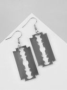 Серьги металл «Бритва», цвет серебро - фото 59759457