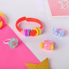 Набор детский «Выбражулька» 4 предмета: браслет, 3 кольца, ассорти, форма МИКС, цвет МИКС - фото 7254043